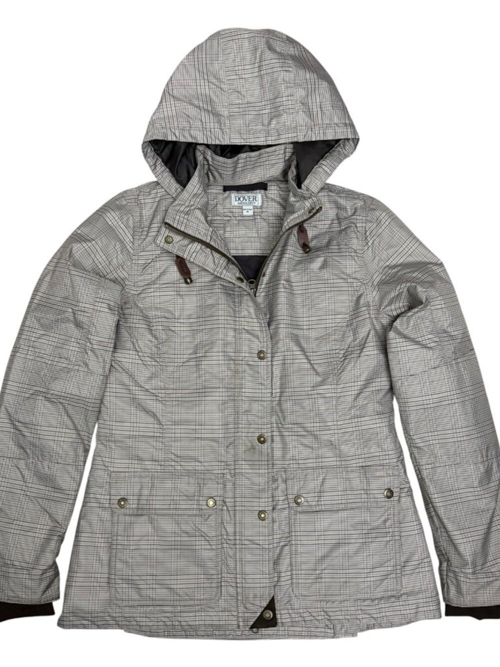 DOVER SADDLERY Jacket Equestrian Plaid Check Waterproof Jacket Coat Women Medium